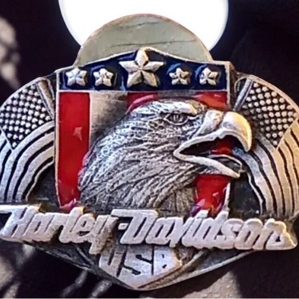 Harley Davidson USA Eagle Logo Pewter Push Pin Tack
